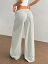 Casual Wide-Leg Polyester Pants