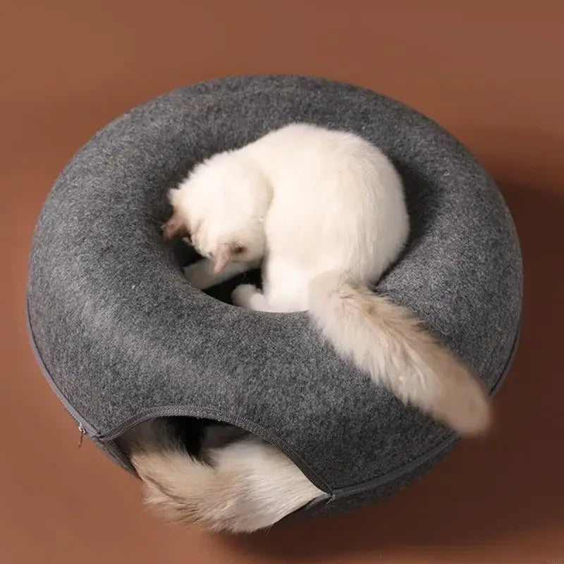 Felt Cat Tunnel Bed with Hideout
