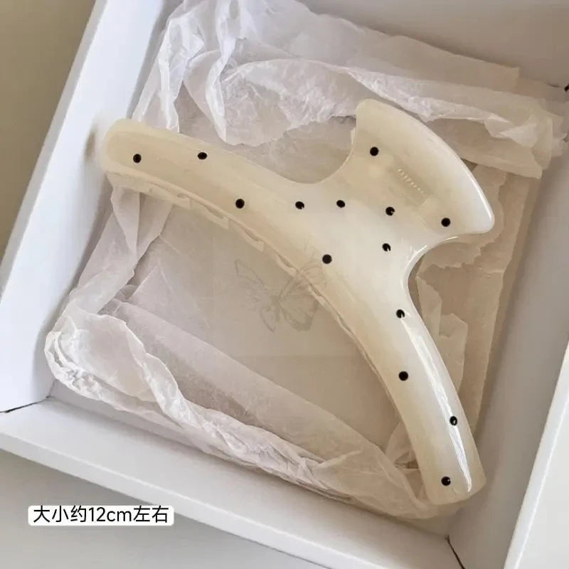 Korean French Style Polka Dot Shark Hair Clip