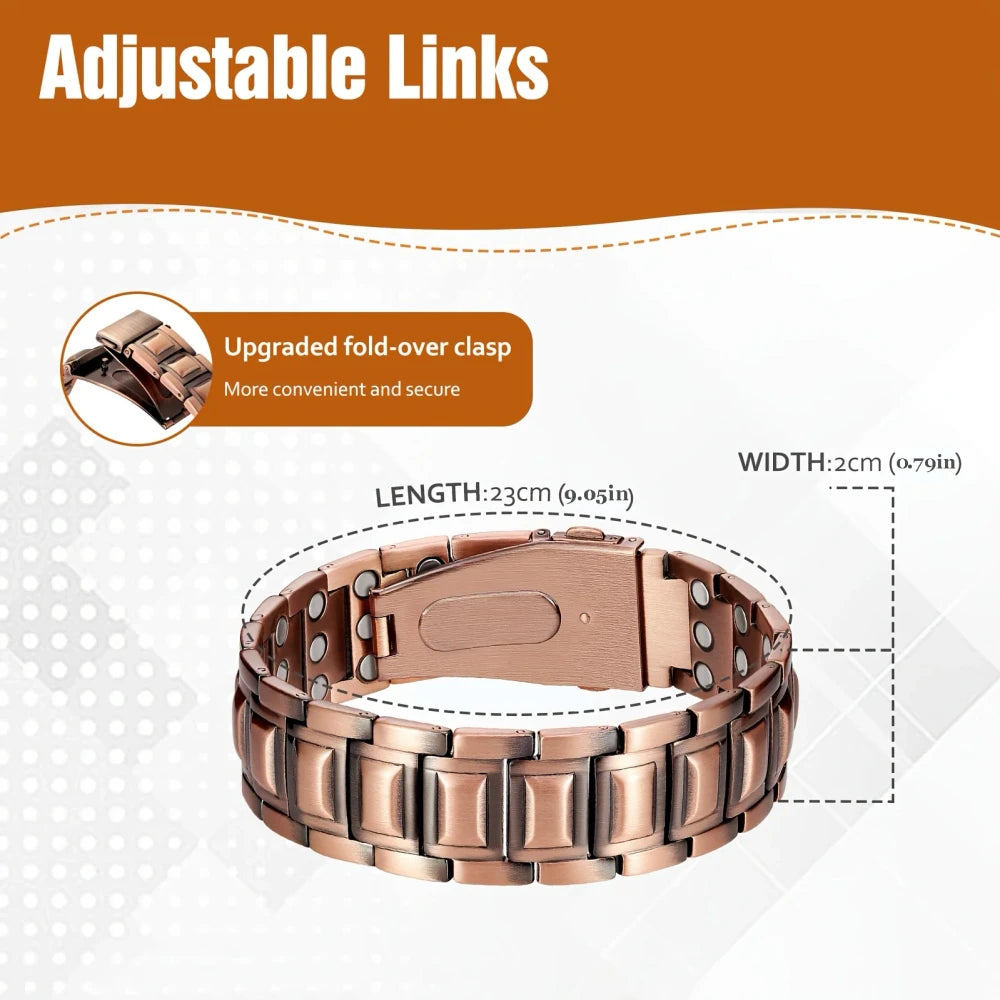 Pure Copper Mens Fitness Bracelet