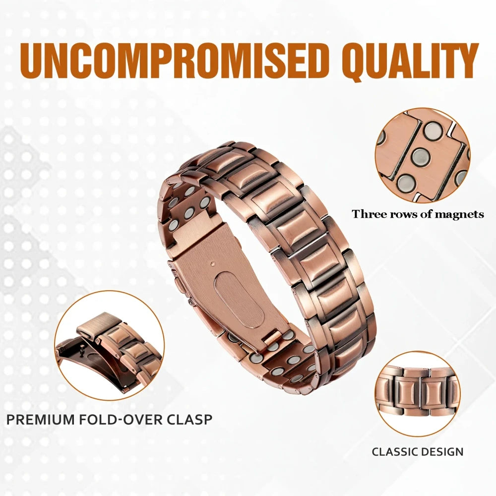 Pure Copper Mens Fitness Bracelet