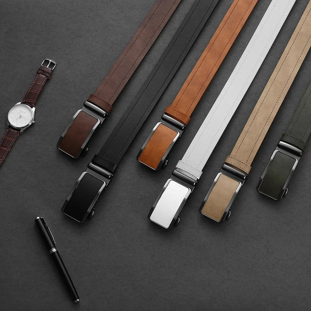 Leather Ratchet Dress Belt