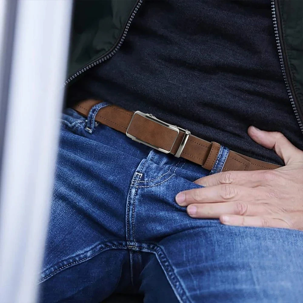 Leather Ratchet Dress Belt
