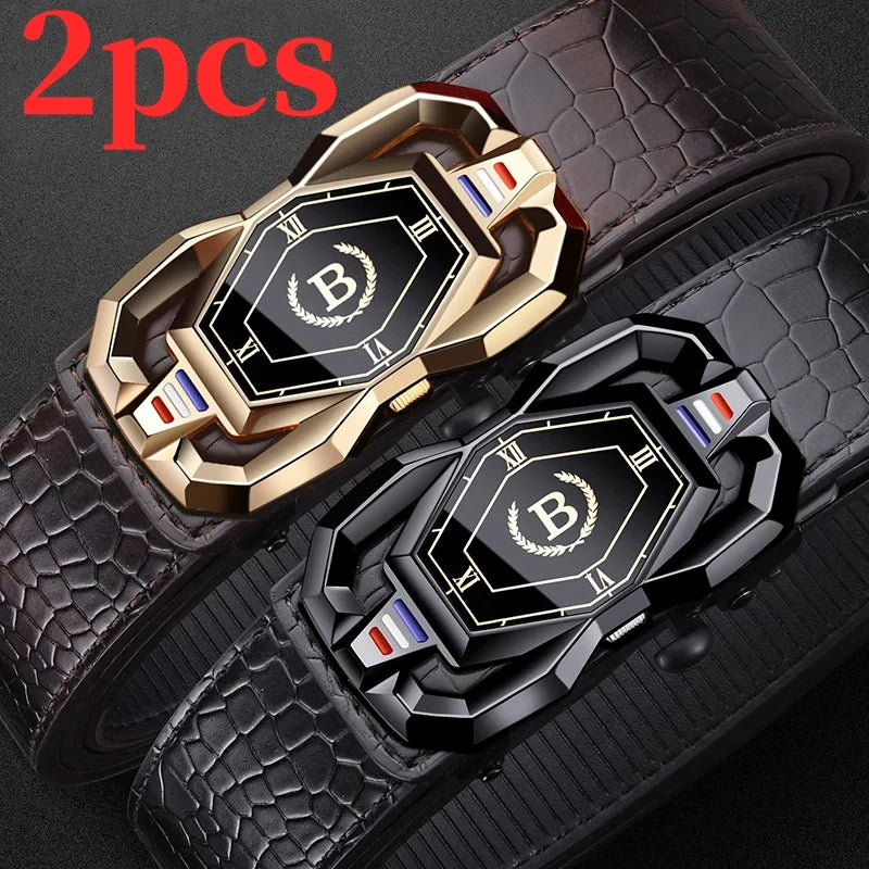 Crocodile Pattern Automatic Buckle Belt