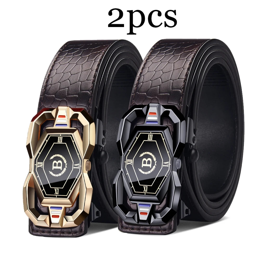 Crocodile Pattern Automatic Buckle Belt