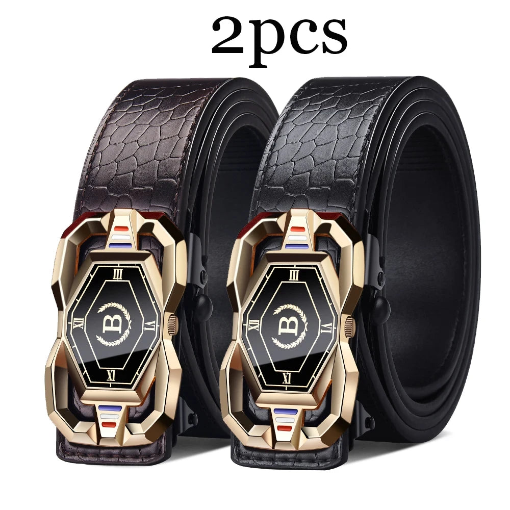 Crocodile Pattern Automatic Buckle Belt