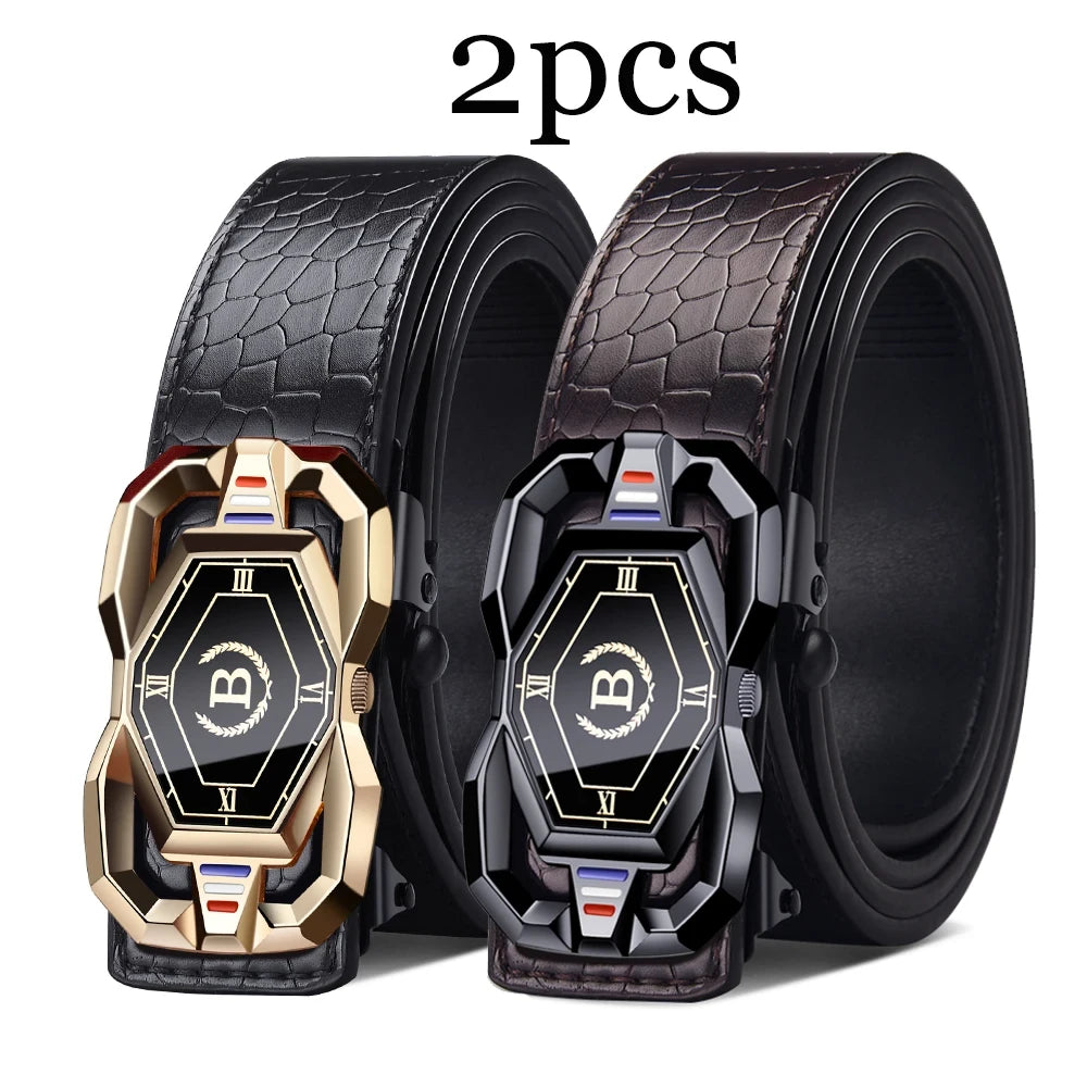 Crocodile Pattern Automatic Buckle Belt