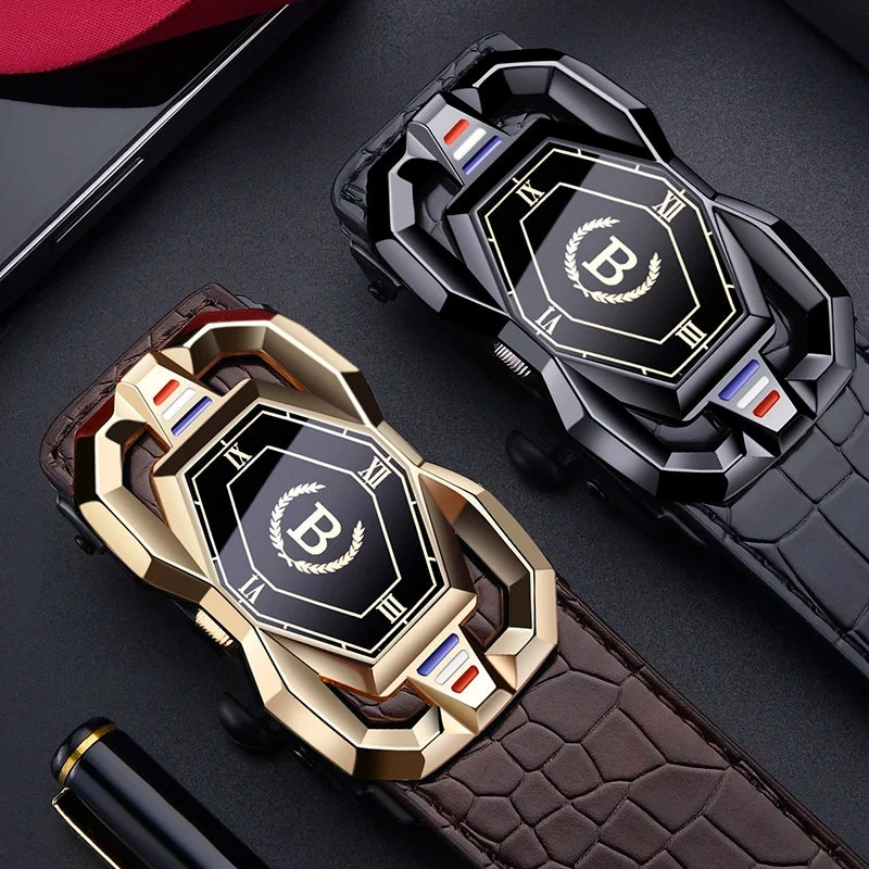 Crocodile Pattern Automatic Buckle Belt