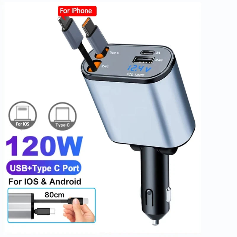 Retractable Car Charger Adaptor