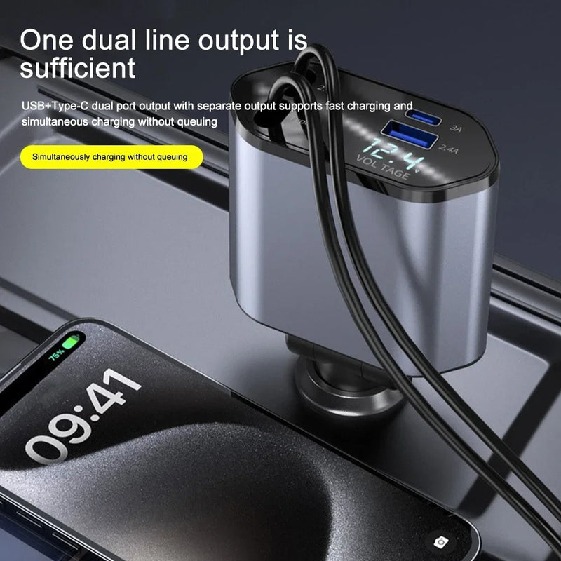 Retractable Car Charger Adaptor