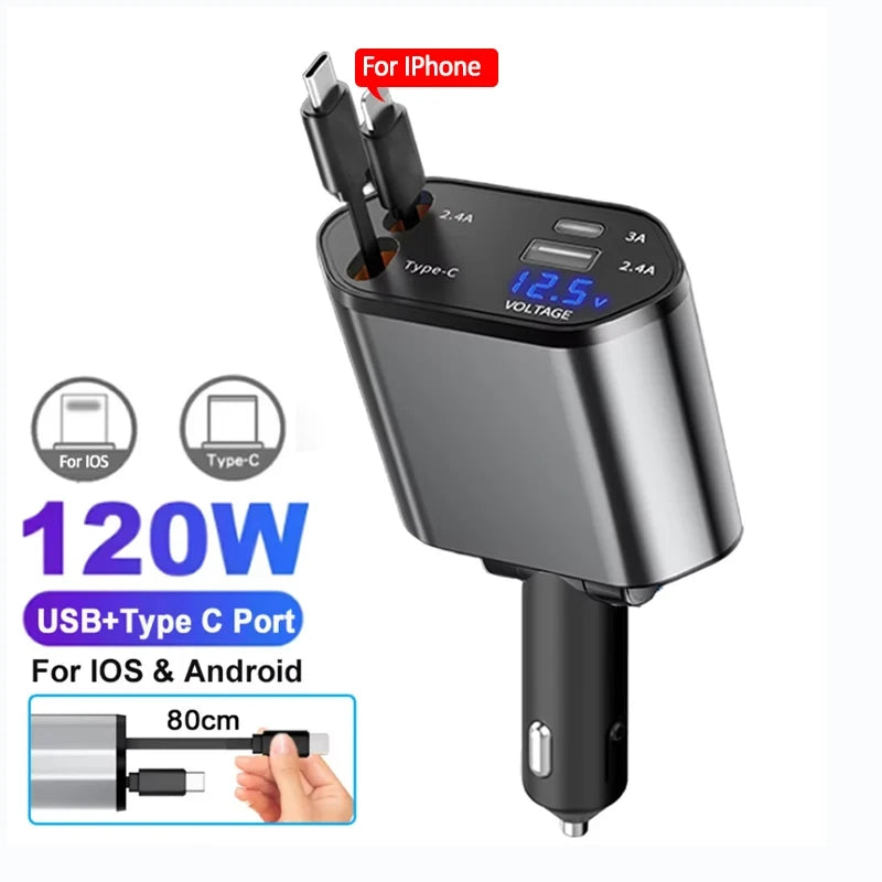 Retractable Car Charger Adaptor