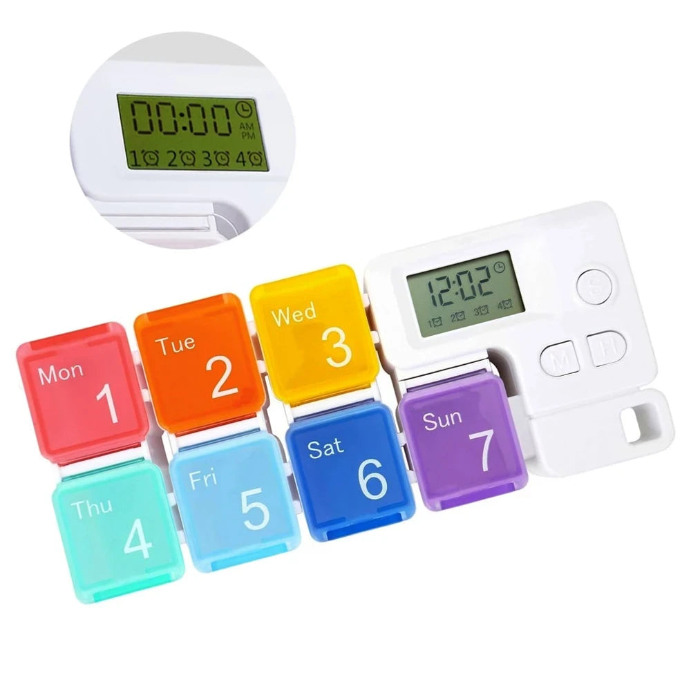 Electronic Weekly Pill Organizer with Alarm