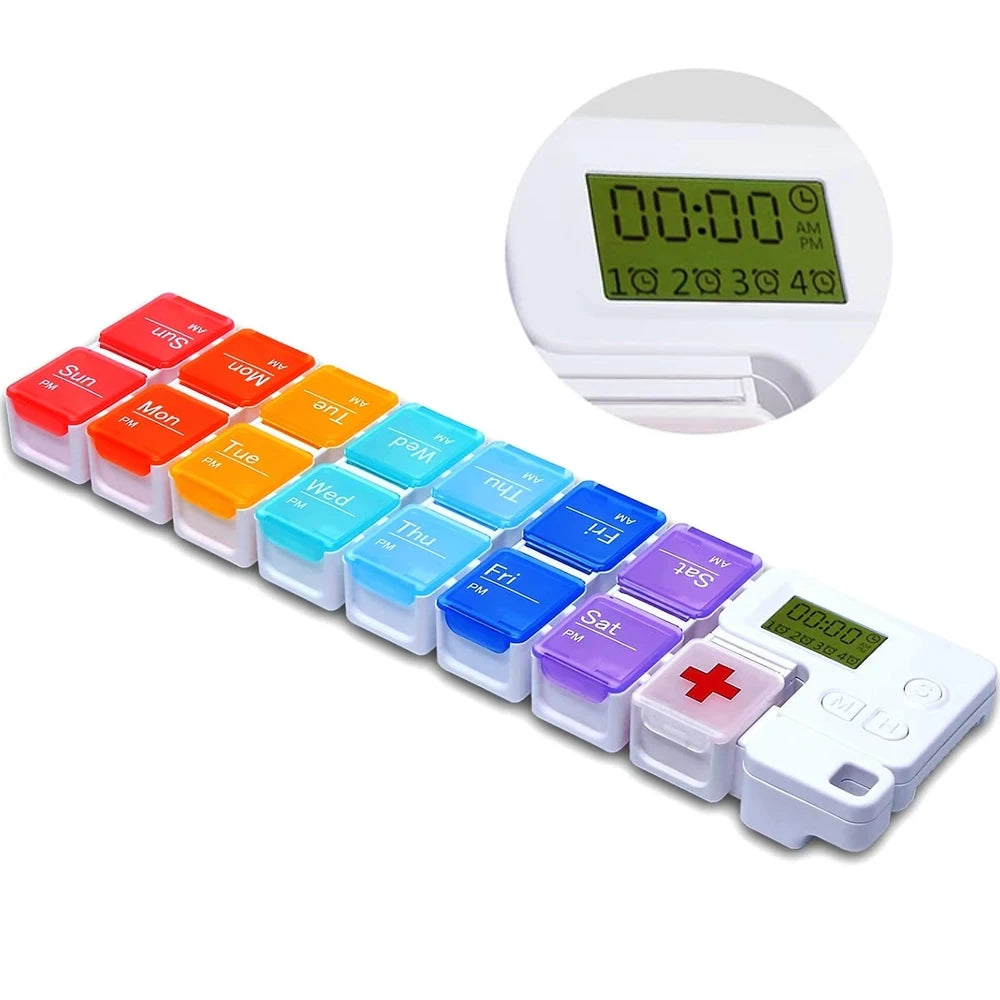Electronic Weekly Pill Organizer with Alarm