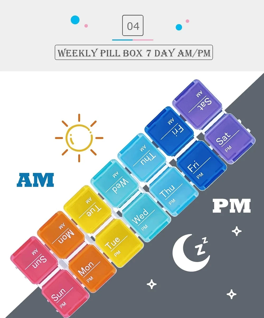Electronic Weekly Pill Organizer with Alarm