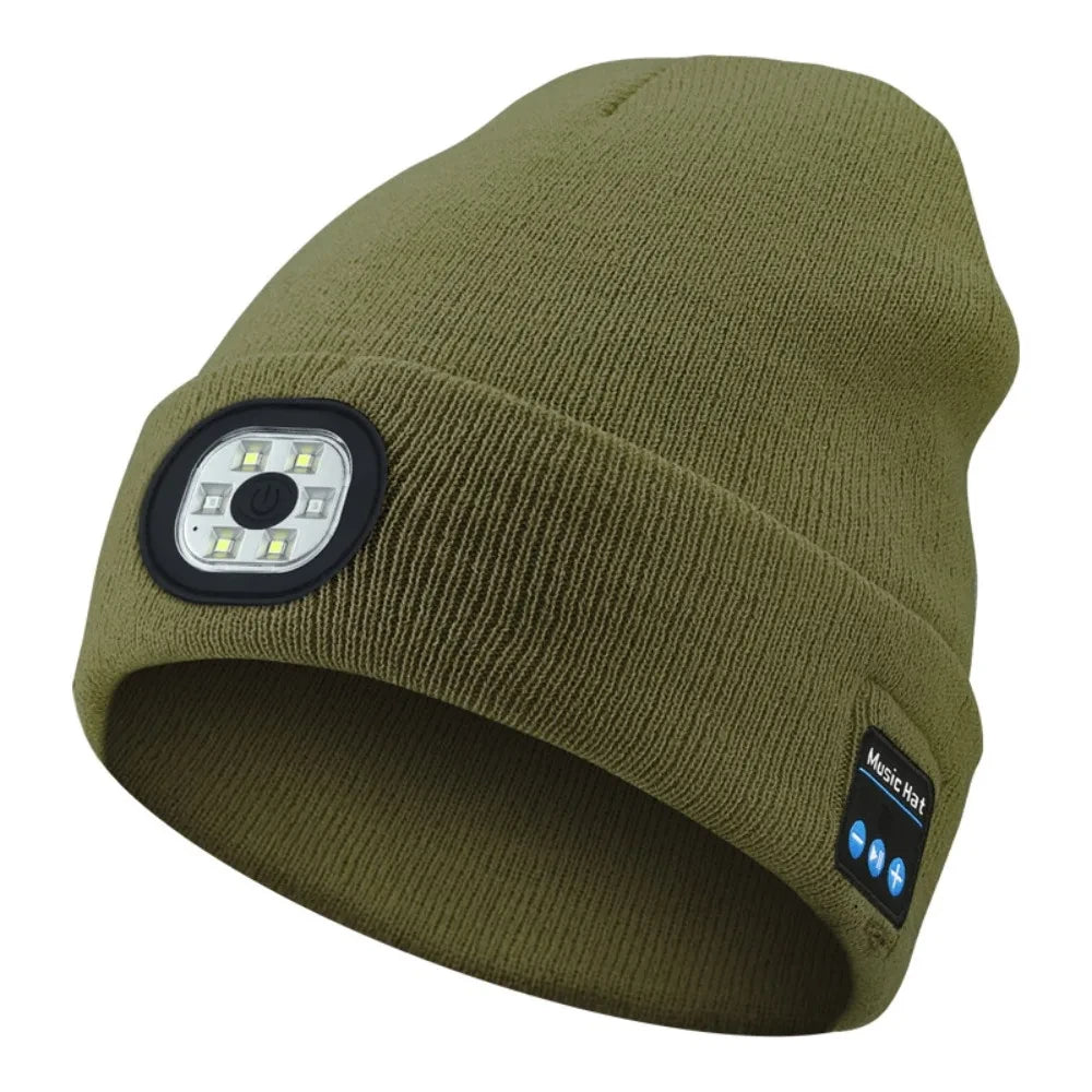 Bluetooth Beanie Hat with LED Light and Speakers