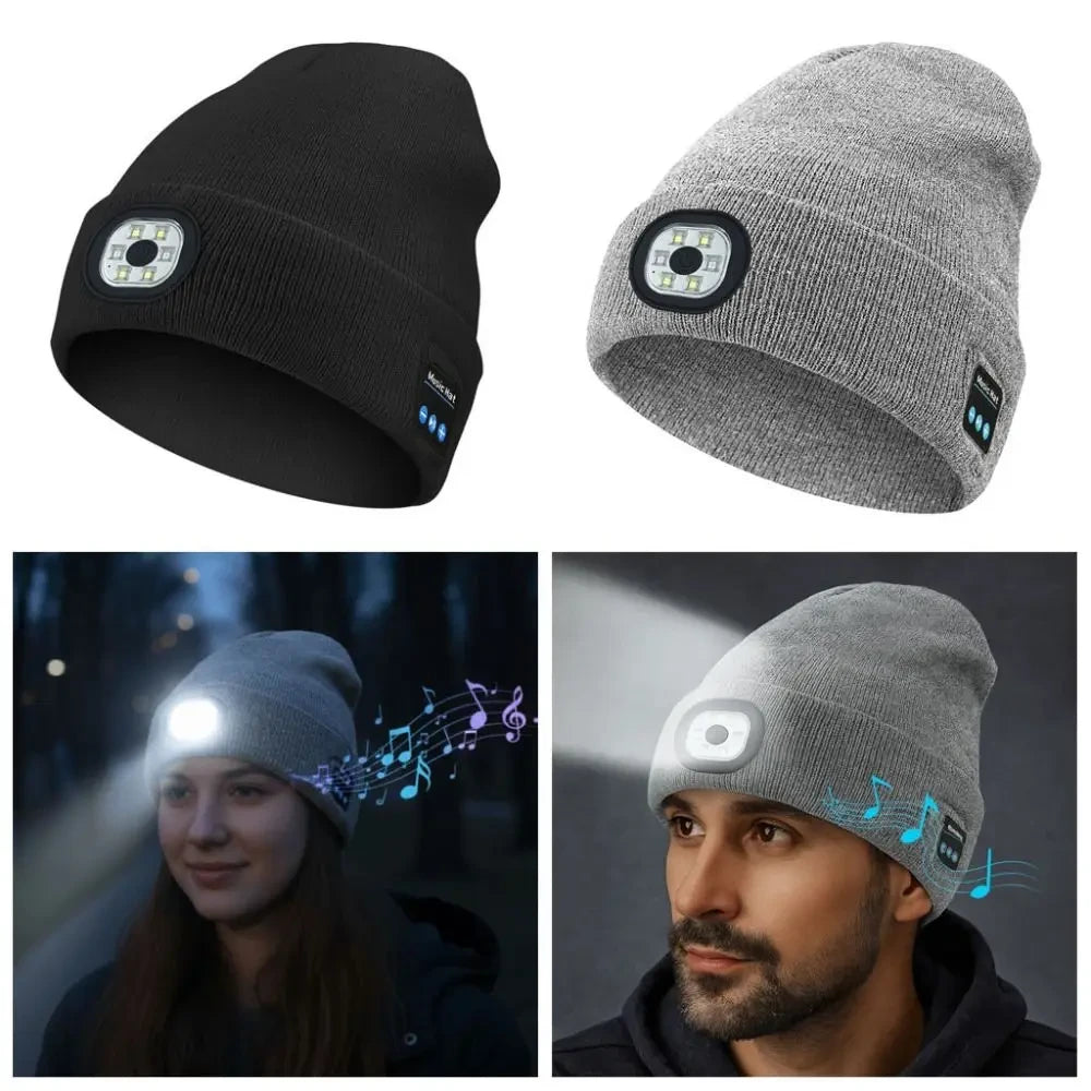 Bluetooth Beanie Hat with LED Light and Speakers