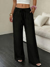 Casual Wide-Leg Polyester Pants