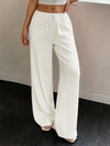 Casual Wide-Leg Polyester Pants