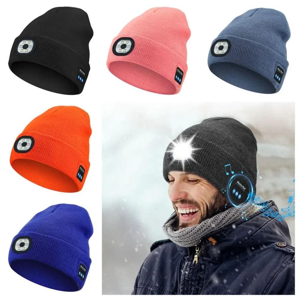 Bluetooth Beanie Hat with LED Light and Speakers