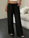 Casual Wide-Leg Polyester Pants