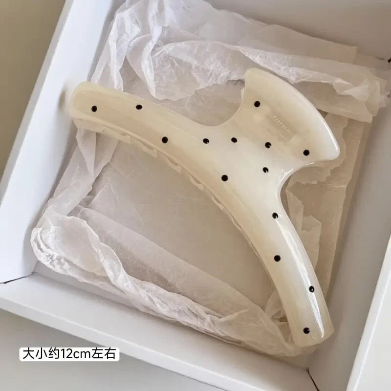 Korean French Style Polka Dot Shark Hair Clip
