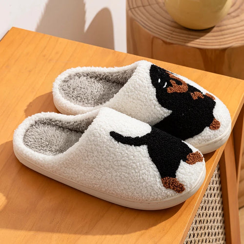 Cartoon Dog Indoor Plush Slippers