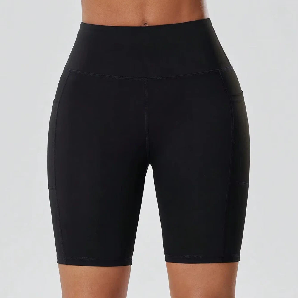 High-Waisted Cycling Shorts with Pockets